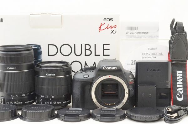 【中古】 『美品』 Canon EOS Kiss X7 ダブルズームキット / Canon / 加農砲 / デジタル一眼 / ダブルレンズキット