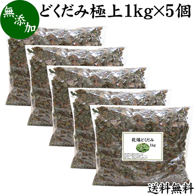 どくだみ極上 1kg×5個 送料無料 じゅうやく 化粧水用 乾燥 100% 入浴剤 植物茶 国産 お風呂用 薬草 化粧品用 チンキ用 自然健康社 送料込み  野草茶 入浴用 漢方 温活 焙煎してどくだみ茶 徳島県産 どくだみ風呂 どくだみ蒸し ドクダミ ドライ 十薬