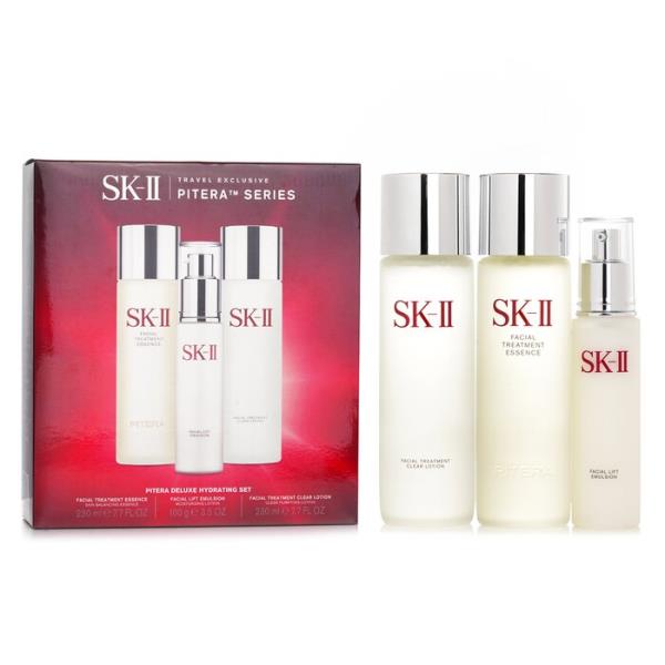 【貨物輸送無料】sk-ii ピテラ 晴れ晴れしい ハイドレーティング 3点書き割り フェイシャル  抽出エキス 230ml + フェイシャル 昇降機 エマルジョン 100g + フェイシャル  せつ然たる 置き目ション 230ml 3pcs【外国で直送】