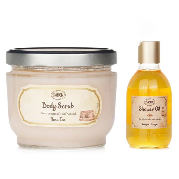 【貨物輸送無料】サボン body scrub-rose tea \u0026 shower oil-ginger orange 2pcs【外国で直送】