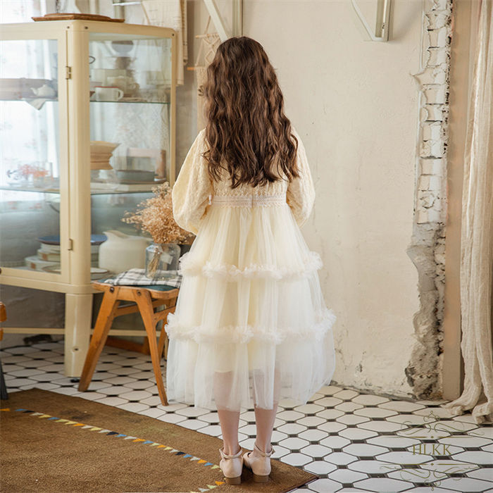 楽天市場 子供服ワンピース 女の子 キッズドレス 長袖ワンピース 春秋 レース チュール裾 結婚式 発表会 ウェティグドレス 可愛い プリンセス お嬢様 Hlカンパニー