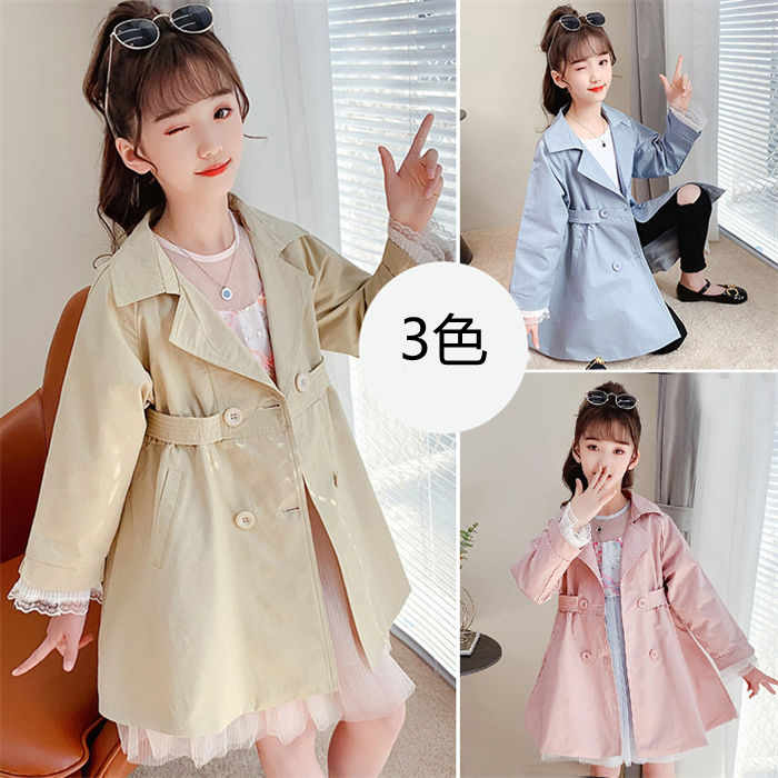 楽天市場 トレンチコート キッズ レース裾 可愛い 子供コート ロングコート ファッション 春秋コート 女の子 トレンチコート 無地 Hlカンパニー