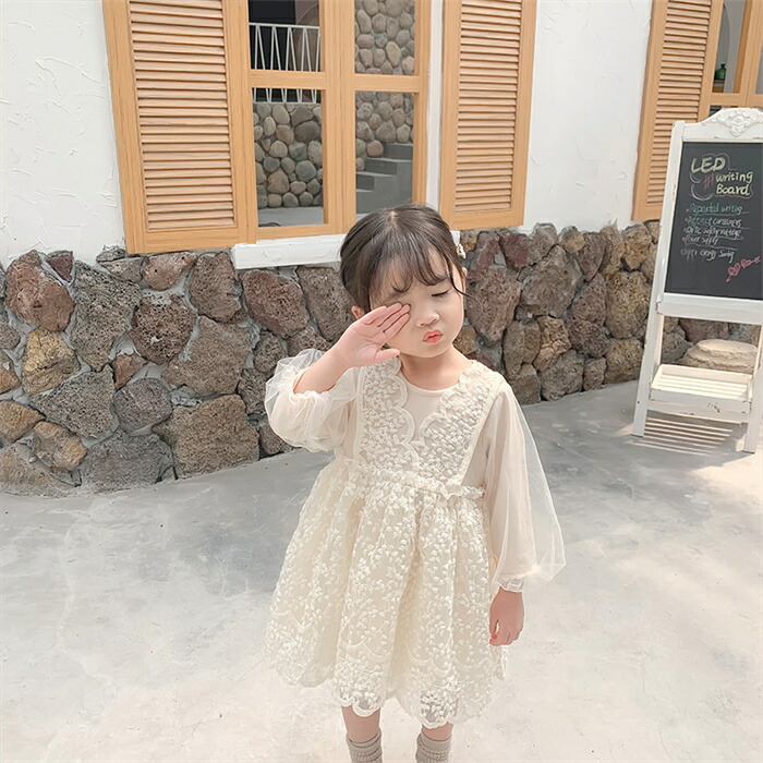 部分即納 ベビー ワンピース 子供ワンピース 女の子 キッズ 長袖 セレモニードレス レースドレス 子供 ドレス ベビードレス
