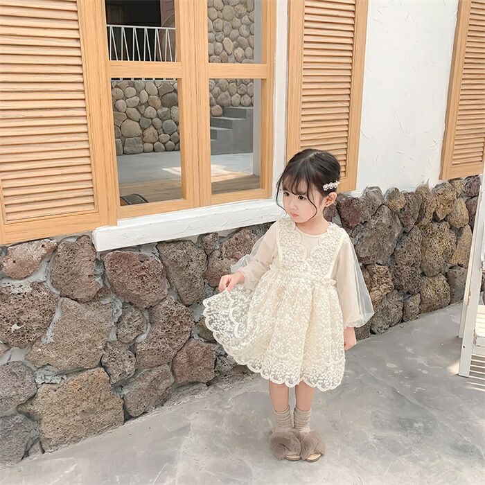 部分即納 ベビー ワンピース 子供ワンピース 女の子 キッズ 長袖 セレモニードレス レースドレス 子供 ドレス ベビードレス