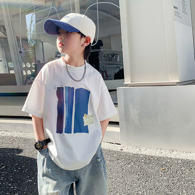 【楽天市場】子供tシャツ 夏 半袖 キッズ Tシャツ 子供服 男の子 ジュニア 夏物 夏服 韓国 子供服 トップス ゆったり 白 ホワイト ...