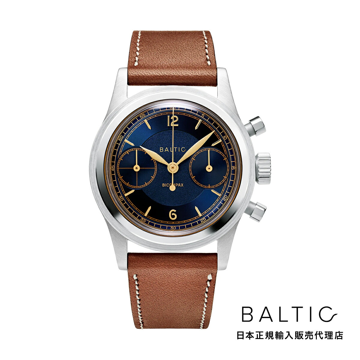 楽天市場】バルチック BALTIC WATCHES バイコンパックス 002 クロノグラフ ブルー ギルト スケルトンケースバック  チョコレートレザーストラップ メンズ 男性用 腕時計 : H°M'S” WatchStore