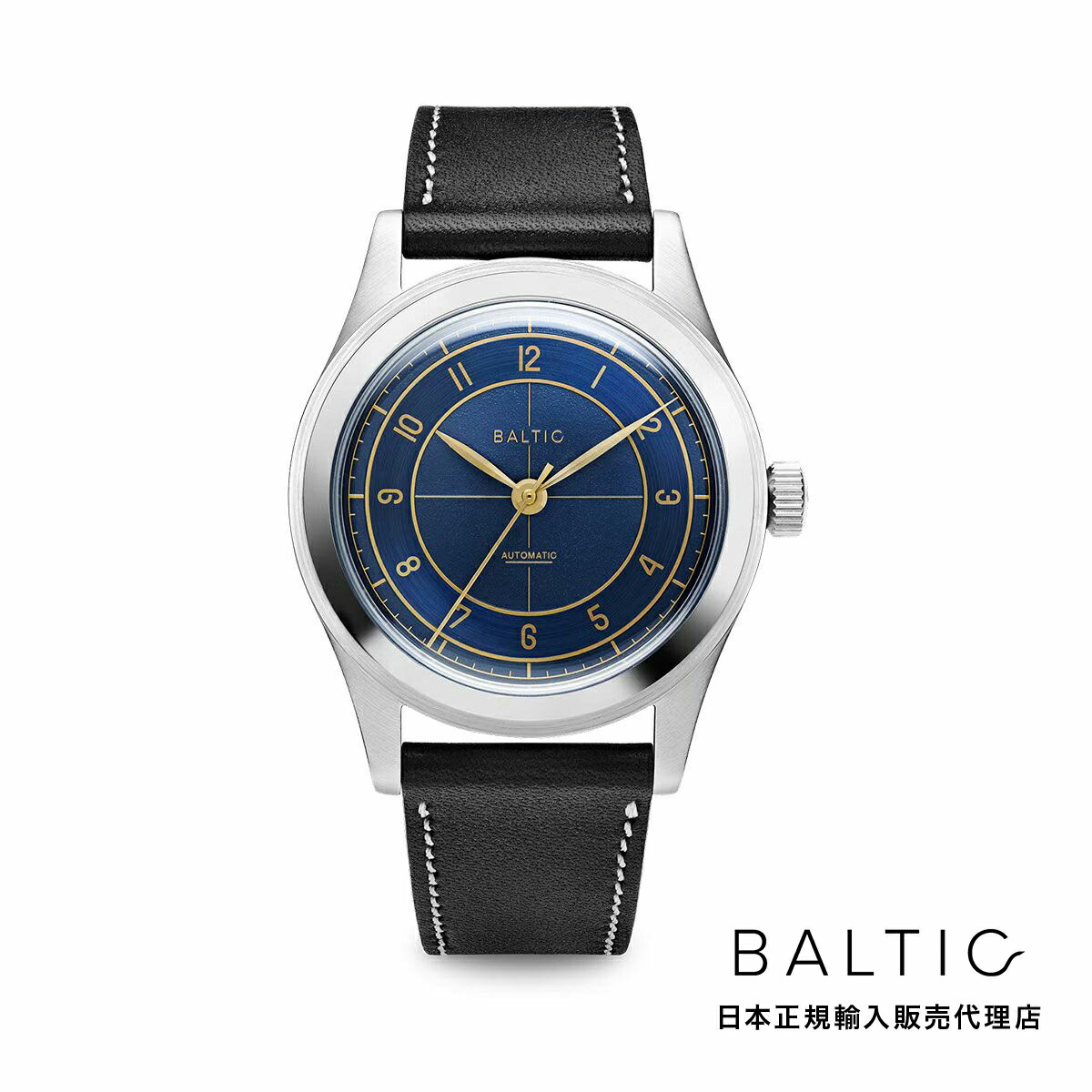 【楽天市場】バルチック BALTIC WATCHES エイチエムエス ブルー ギルト スケルトンケースバック ブラックレザーストラップ メンズ