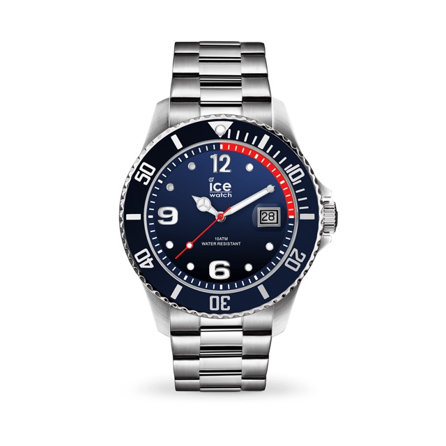 アイスウォッチ ICE-WATCH 日本公式ショップ ICE steel アイス スティール マリン シルバー エクストララージ 腕時計 日付 メンズ 男性 ブラック グラデーション 青 ビジネス ビッグサイズ|H°M’S” WatchStore