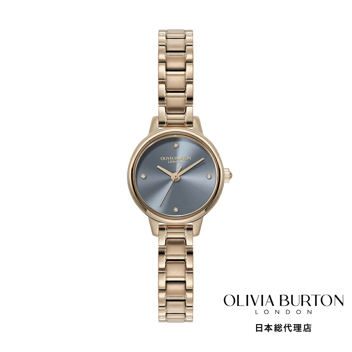 OLIVIA BURTON / オリビア・バートン クラシック - ミニ チョークブルー＆ローズゴールド ブレスレット