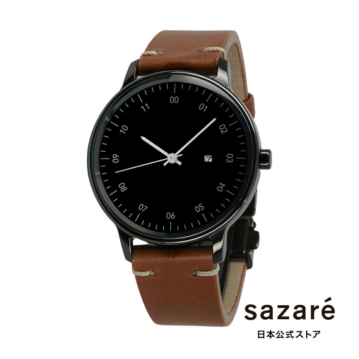 美品　sazaré クォーツ腕時計 ブラック　SK01 sazare | sazare / さざれ SK01 SS シルバー ホーニング