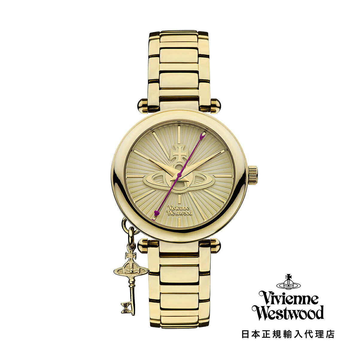 Vivienne Westwood / ヴィヴィアンウエストウッド ケンジントン II レディースクォーツウォッチ、シャンパンダイヤル&ゴールドステンレススチールブレスレット｜H&deg;M&rsquo;S&rdquo; WatchStore