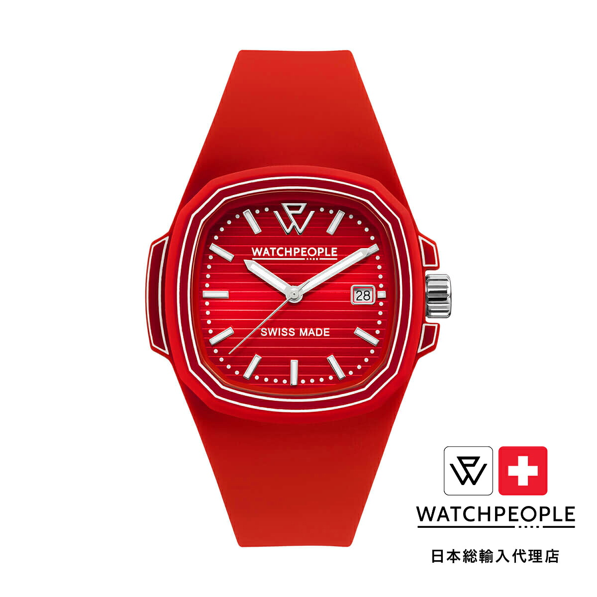WATCHPEOPLE / ウォッチピープル WP4 - ロイヤルレッド - ライン - LARGE 44mm