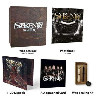 【輸入盤】 Serenity セレニティー / Nemesis A.d. Wooden Box (Digipak Cd+wax-sealing Kit+36 Pages Photobook+autographed Card) 【CD】