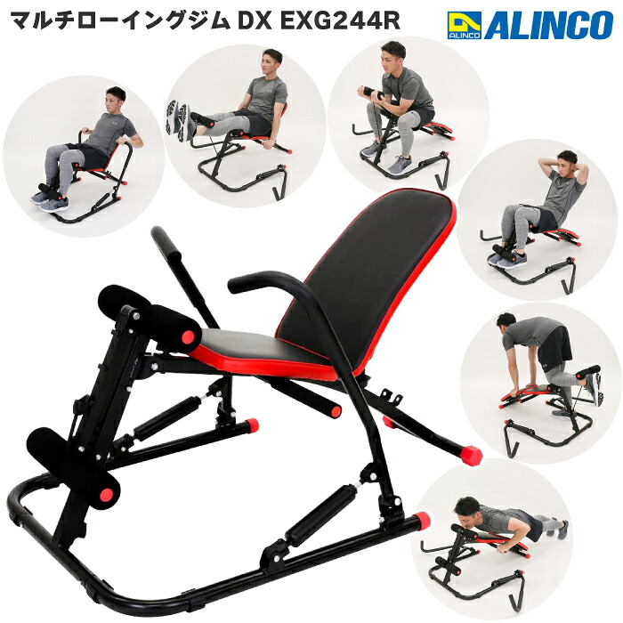 アルインコ マルチローイングジムDX 赤いこと EXG244R ローイングマシン シットアップベンチ 腹筋器械 1台6役 身寄り用 形づくる手道具 3座標軸甚だしい合わせる 制限事項体量100kg 折りたたみ能力のある マルチホームジム パウダーコンパクト マルチ体育館 家トレ 宅トレ 製造会社引き請ける1年 貨物輸送無料