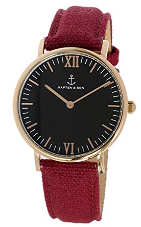 キャプテン&サン KAPTEN&SON 36mm ブラック/ボルドーキャンバス レディース 腕時計 SV-KS36BKBC 17,145円