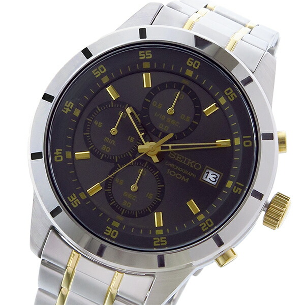 セイコー SEIKO クロノ 石英 メンズ ウオッチ SKS565P1 黒いこと/ゴールド