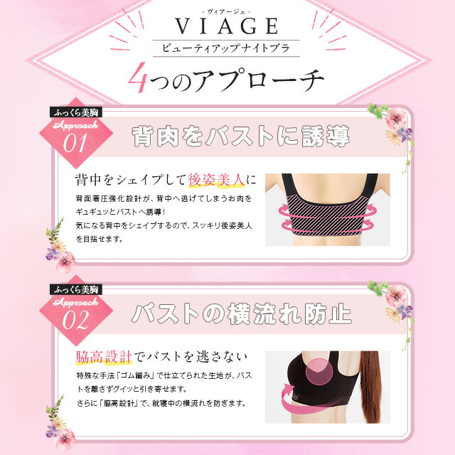 累計1,000万枚突破 公式 VIAGE ビューティ アップ ナイトブラ