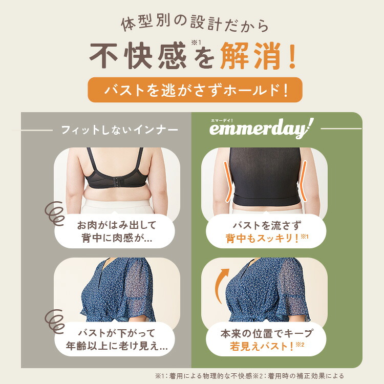公式 【2枚セット】 emmerday! エマーデイ 感動シルエット ノン