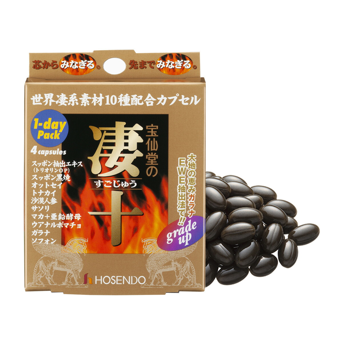 楽天市場】宝仙堂 凄十 1dayパック ワンデイパック 4カプセル入 10箱