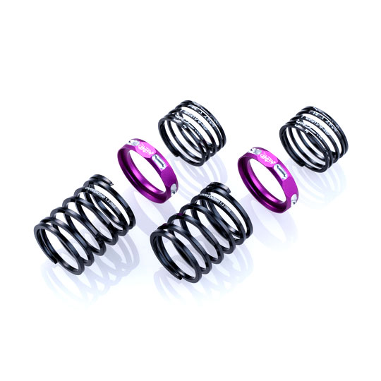 4Edge ツインスプリング 1.2-2065(線径□1.2/6.5巻/自由長20mm HSP付/2pcs/パープル) [OD3996](JAN：4582540479967)