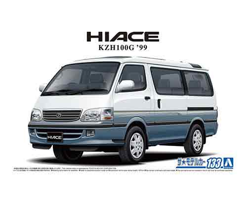 アオシマ　当時物　ハイエース2台セット　ジャンク 1/24 アズマックス KZH100ハイエース '99（トヨタ） - AOSHIMA