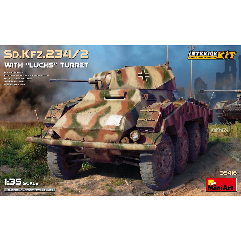 ミニアート 1/35 WW.II ドイツ軍 8輪重装甲車 プーマ Sd.Kfz.234/2 ルクス砲塔搭載型 プラモデル MA35416