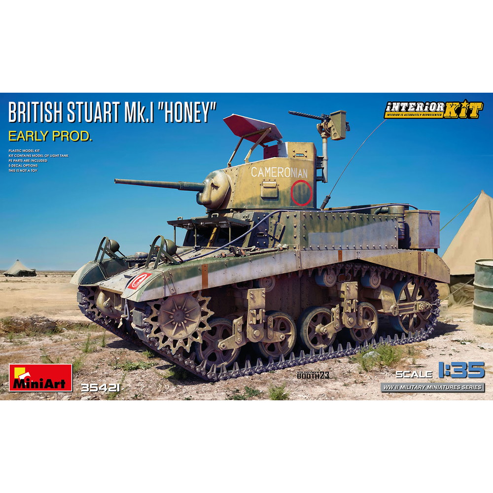 ミニアート 1/35 WW.II イギリス軍 スチュアート Mk.I ハニー 初期生産型 インテリアキット プラモデル MA35421