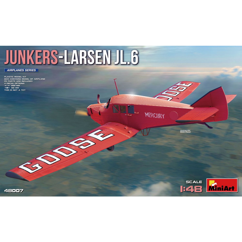 ミニアート 1/48 ユンカース・ラーセン JL.6 民間型 プラモデル MA48007|模型・プラモ総合専門店 ホビコレ