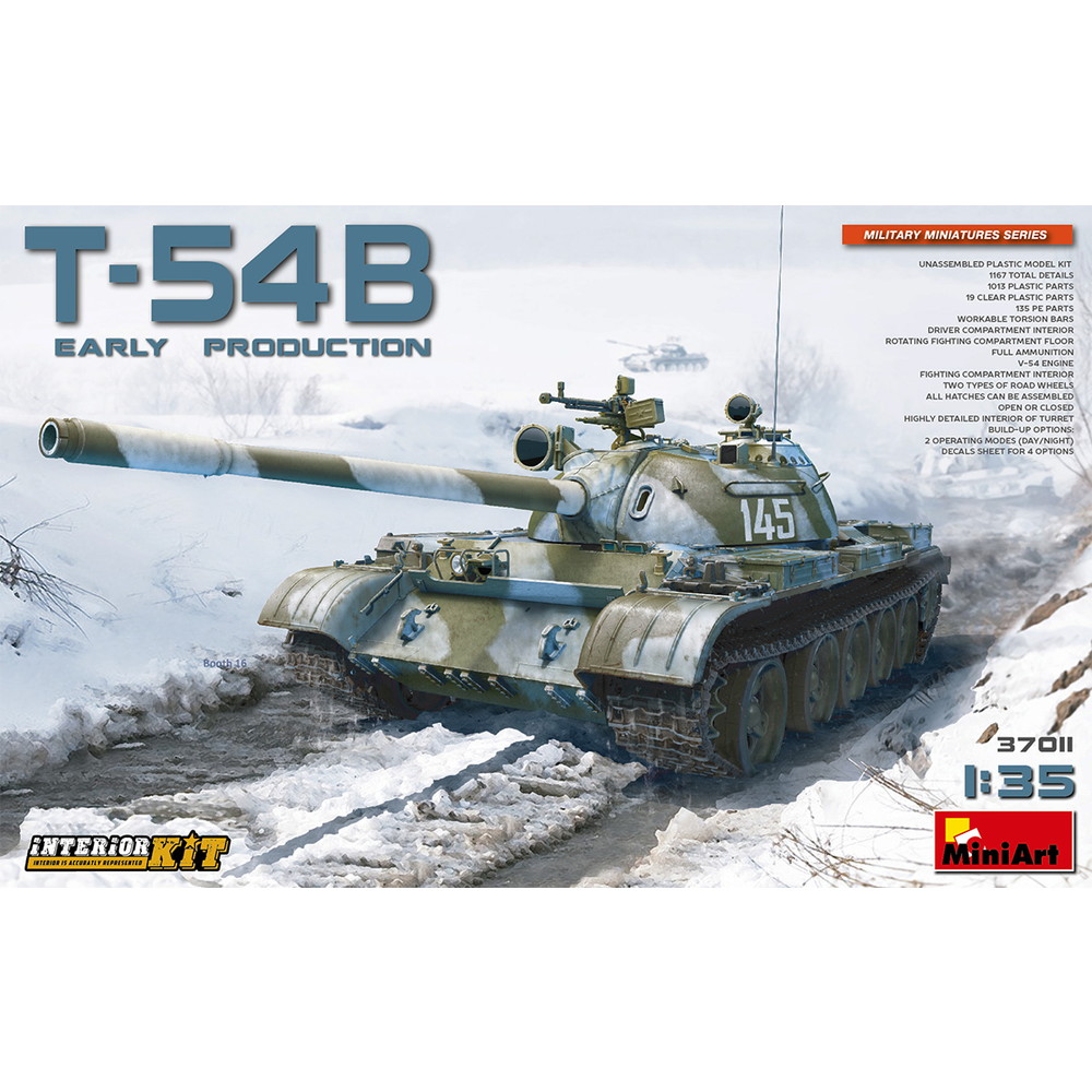 ミニアート インテリアキットシリーズ 1/35 ソビエト軍 T-54 B 初期生産型 フルインテリア仕様 プラモデル MA37011｜模型・プラモ総合専門店　ホビコレ