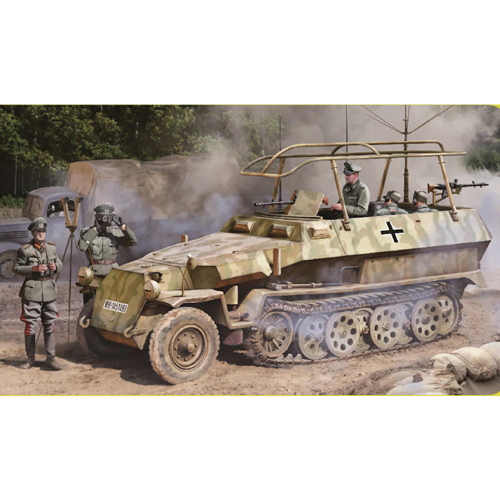 ドラゴン 1/35 WW.II ドイツ軍 Sd.Kfz.251/6 C型 装甲指揮車 EZトラック/金属製車幅ポール/フィギュア付属 豪華仕様 プラモデル DR6442SP