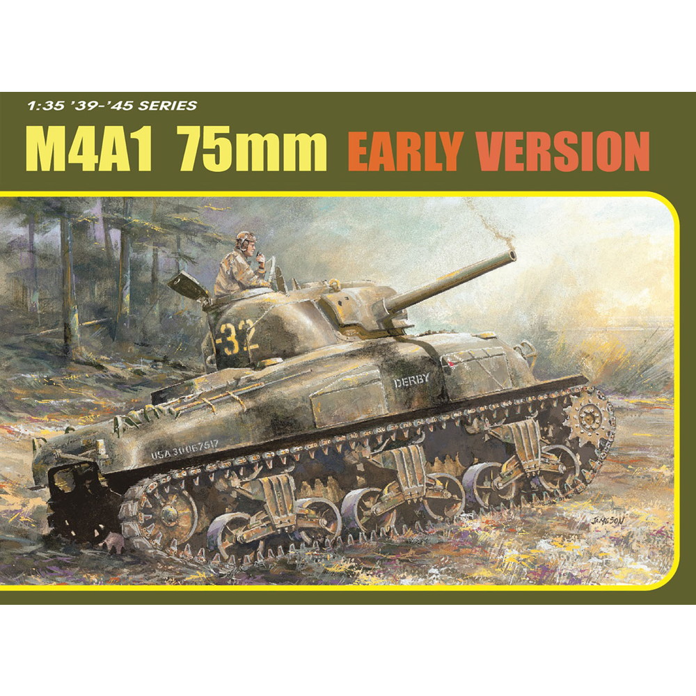 ドラゴン 1/35 WW.II アメリカ軍 M4A1シャーマン 75mm砲搭載 初期型 マジックトラック/アルミ砲身/3Dプリント 増加装甲/3Dプリント ヘッドライトガード＆ホーンガード付属 豪華仕様 プラモデル DR6701SP