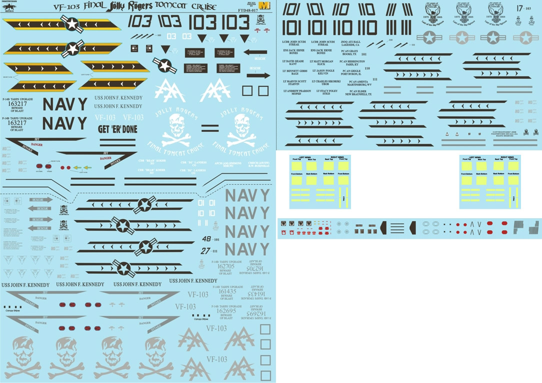 ファイタータウンデカール 1/48 F-14 VF-103 ファイナルトムキャットクルーズ