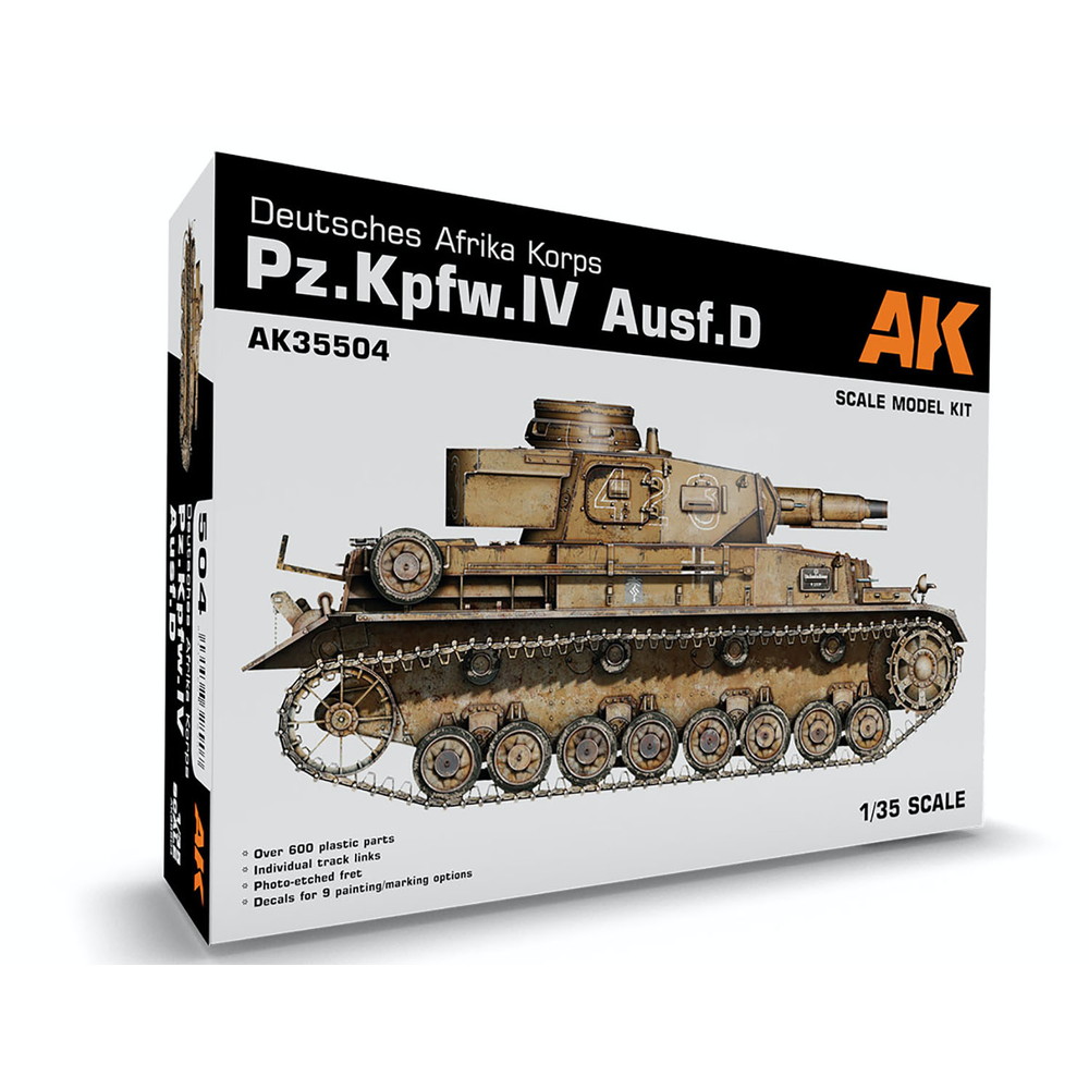 AKインタラクティブ 1/35 WW.II ドイツ軍 IV号戦車 D型 ドイツアフリカ軍団仕様 プラモデル AK35504