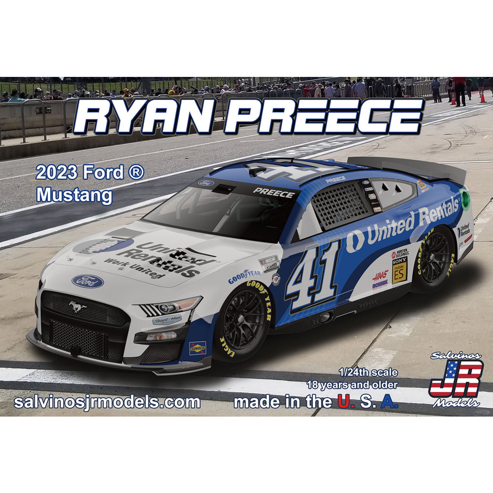 サルビノスJRモデルズ 1/24 ライアン・プリース #41 スチュワート・ハース・レーシング ユナイテッ ド・レンタルズ フォード マスタング NASCAR 2023 プラモデル SHF2023RPP