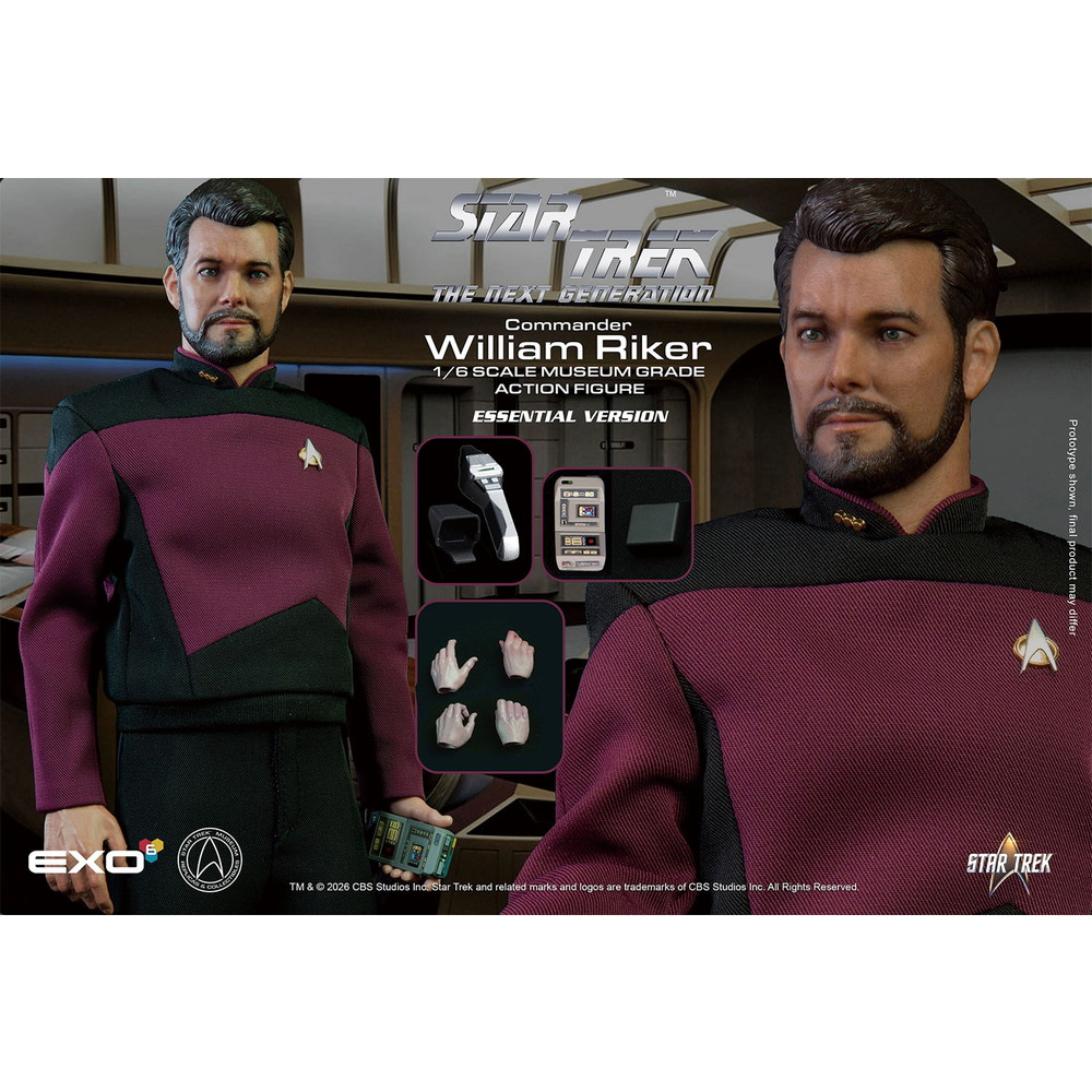 EXO-6 1/6 ハイパーリアリスティックアクションフィギュア 新スター・トレック ウィリアム・T・ライカー中佐 （ベーシックバージョン） フィギュア EXO-01-017E