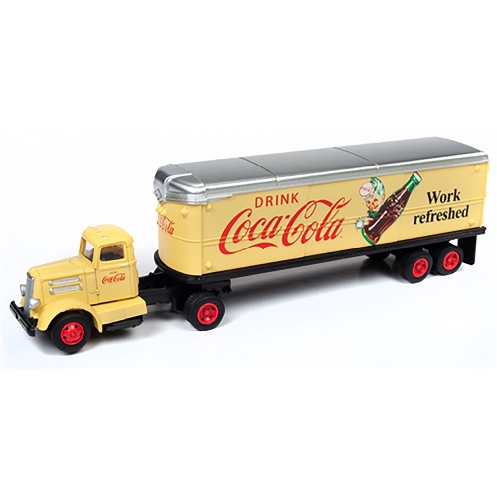 クラシック・メタル・ワークス 1/87(HOスケール) ホワイトWC22トラクター/トレーラーセット コカ・コーラ(イエロー) CMW31188