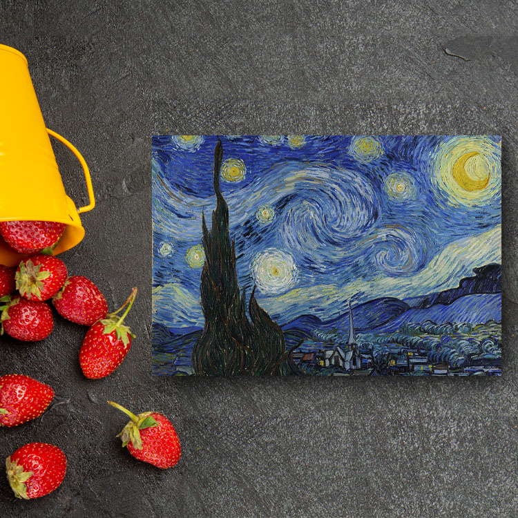 アートパネル アートボード ゴッホ 星月夜 45x33 A3 壁掛け 絵 インテリア 名画 モダンアート 油絵 絵画 有名画 おすすめ 人気 高級 かわいい おしゃれ ポスター 玄関 リビング 部屋 店舗 風景画 自然 花 空 海 モノトーン 【LotNo.02】