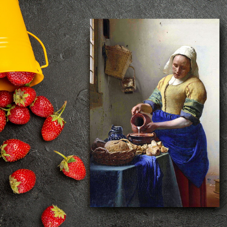 アートパネル アートボード フェルメール 牛乳を注ぐ女 45x33 A3 壁掛け 絵 インテリア 名画 モダンアート 油絵 絵画 有名画 おすすめ 人気 高級 かわいい おしゃれ ポスター 玄関 リビング 部屋 店舗 風景画 自然 花 空 海 モノトーン Lotno 02