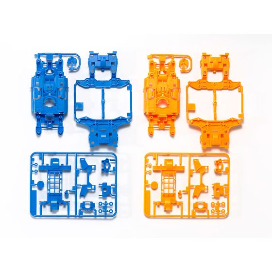 タミヤミニ四駆特別企画商品(パーツ)MSカラーシャーシセット(ライトブルー・オレンジ)95386