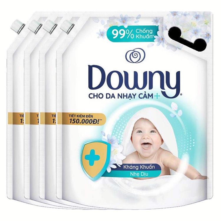 柔軟剤 洗濯用洗剤 【4個セット】アジアンダウニー センシティブ 3L Downy つめかえ用 液体洗剤 大容量 濃縮 ダウニー 詰替 液体柔軟剤 D