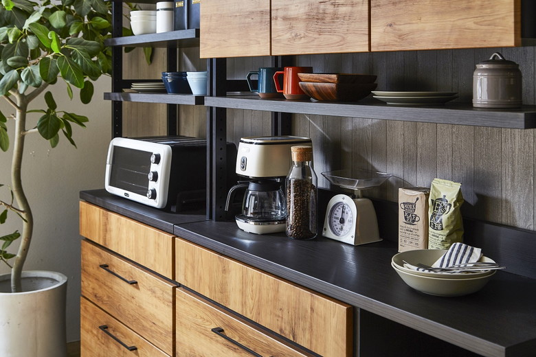 開梱設置送料無料 ダイニングボード 幅1cm キッチンボード オープンボード 食器棚 鉄脚 食器収納 キッチン収納 1 ナチュラル ブラウン 1人暮らし 2人暮らし シンプル 新生活 完成品 国産 大川家具 Sermus Es