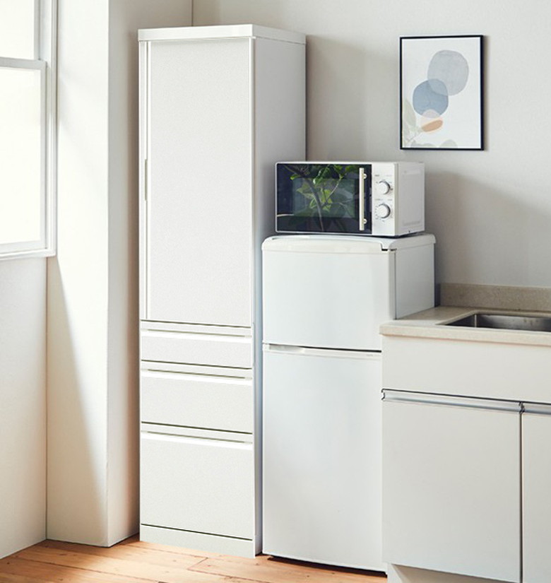 開梱設置送料無料 幅45cm すきま収納 キッチン 隙間 隙間収納 収納 45cm ストック収納 キッチン収納 45 ホワイト 1人暮らし 2人暮らし シンプル 新生活 完成品 国産 大川家具 Sermus Es