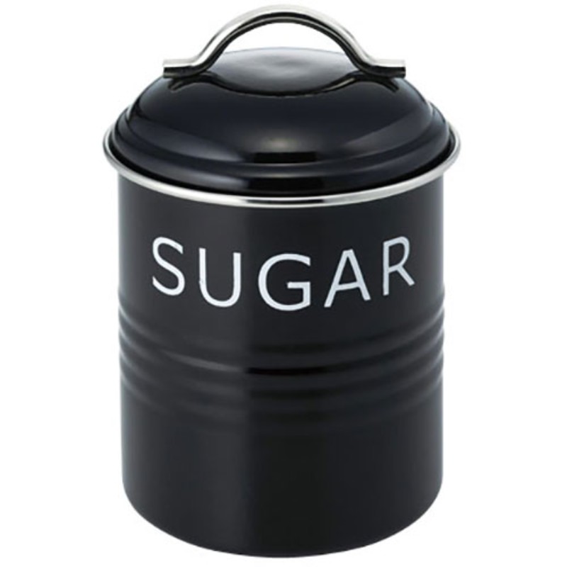 【5個セット】 佐藤金属興業 バーネット キャニスター SUGAR 黒 SALUS204416X5 保存容器 キッチン雑貨 [▲][AS]