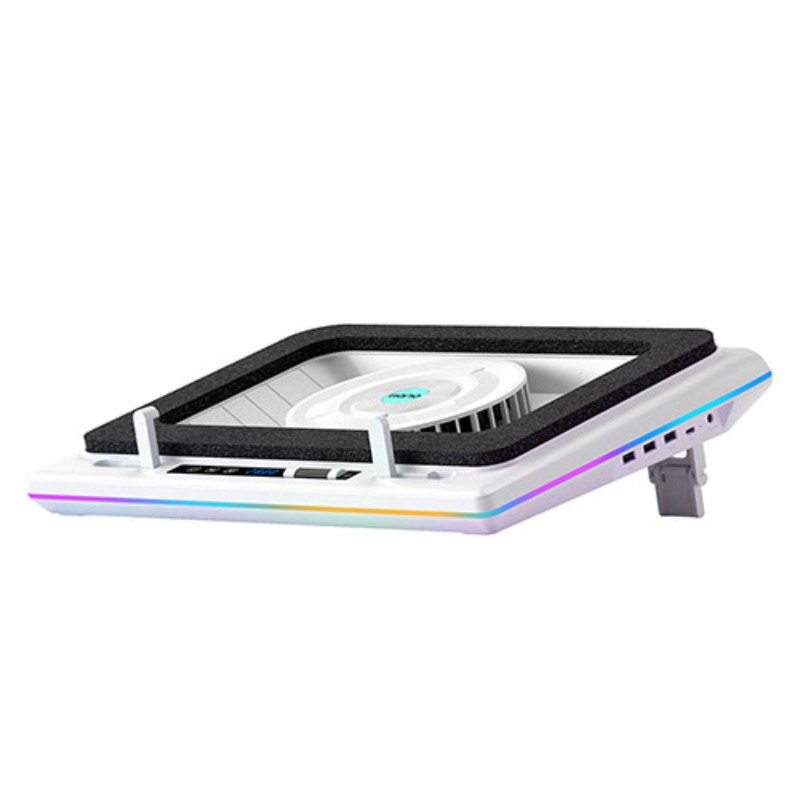 llano ノートパソコン 冷却パッド RGBライトモード 15-19インチ対応 ホワイト V12RGB-WH [▲][AS]
