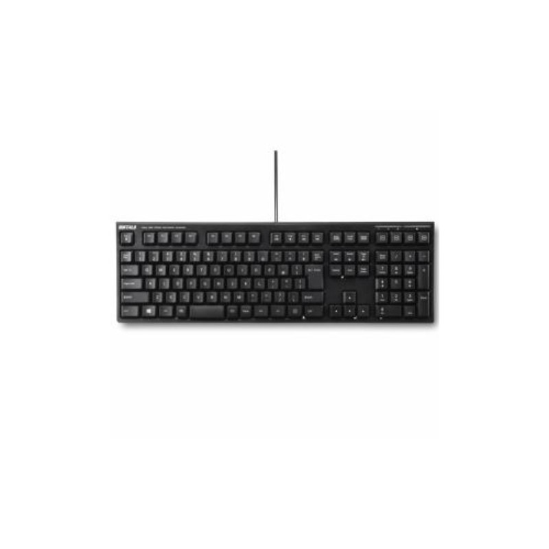 BUFFALO バッファロー USB接続 有線ディープストロークパンタグラフキーボード ブラック BSKBU510BK [▲][AS]