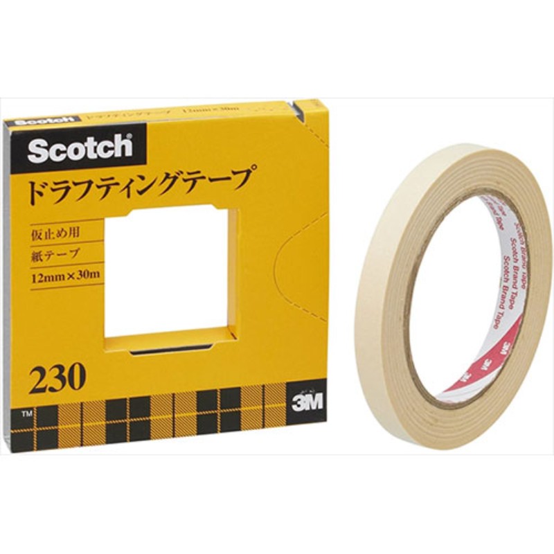 【5個セット】 3M Scotch スコッチ ドラフティングテープ 12mm 3M-230-3-12X5 事務用品 [▲][AS]