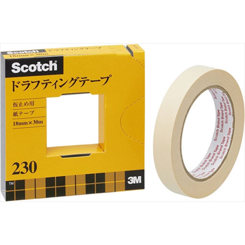 【5個セット】 3M Scotch スコッチ ドラフティングテープ 18mm 3M-230-3-18X5 事務用品 [▲][AS]