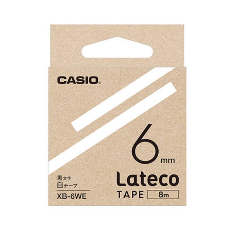 【5個セット】 カシオ計算機 Lateco 詰め替え用テープ 6mm 白テープ 黒文字 XB-6WEX5 事務用品 [▲][AS]