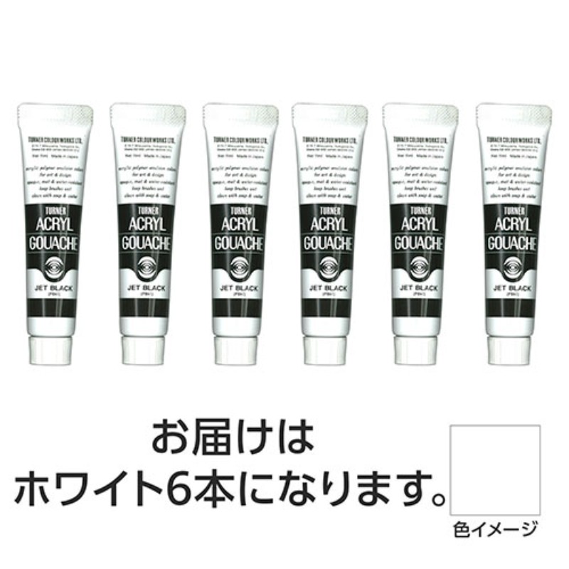 【6本×5セット】 ターナー色彩 アクリルガッシュ 11ml 1ホワイト TURNER108801X5 [▲][AS]