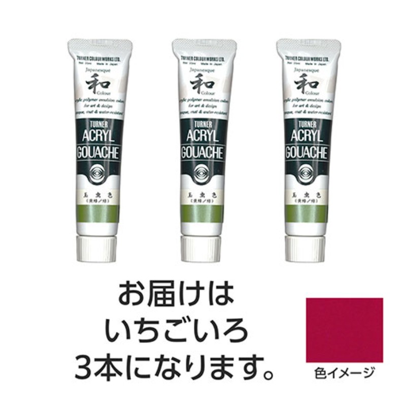 【3本×5セット】 ターナー色彩 アクリルガッシュ ジャパネスクカラーシリーズ 20ml 328いちごいろ TURNER108613X5 [▲][AS]